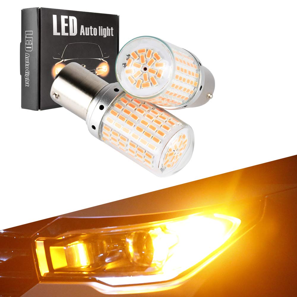 

Catland S25 LED Turn Signal, Amber, Orange, High Fla Prevention, Built-in Resistor, Built-in Canceller, S25 single 1156 pin помаранчевий