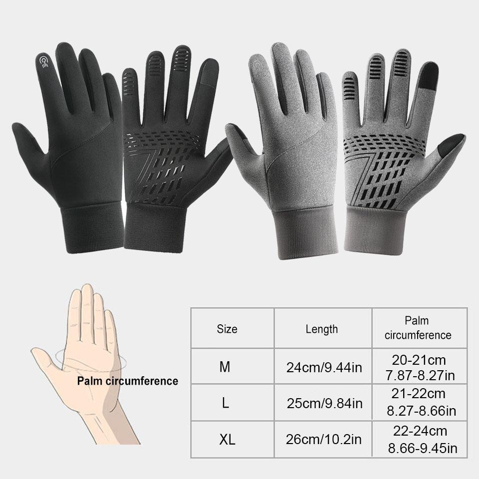 Loogdeel Autumn Winter Warm Camping Gloves Ski Bicycle Touch Screen Non-Slip Waterproof Cycling Gloves For Men Motorcyclist