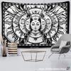 Black and White Sun Moon Bohemian Tapestry Psychedelic Yin Yang Wall Art Tree of Life Tapestry