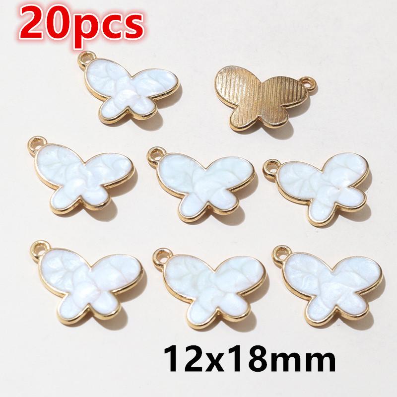 10-20pcs Enamel Butterfly Charms Pendants DIY Jewelry Making Connector Accessories for Earrings Necklace Bracelet Findings