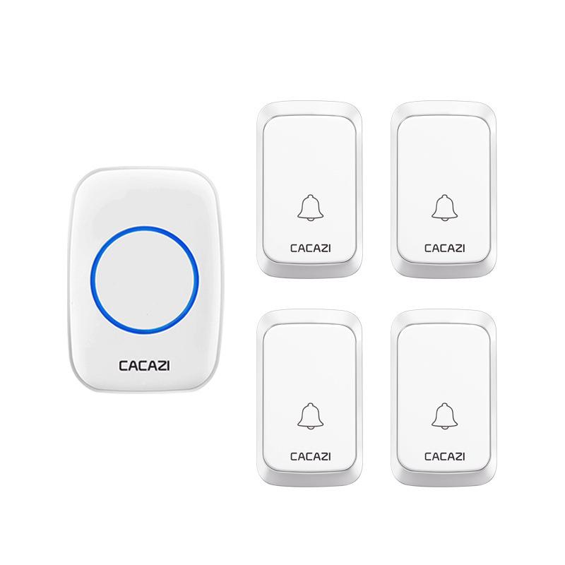 Four-in-One Long-Range Waterproof Wireless Doorbell with 58 Tunes and 4 Volume Levels