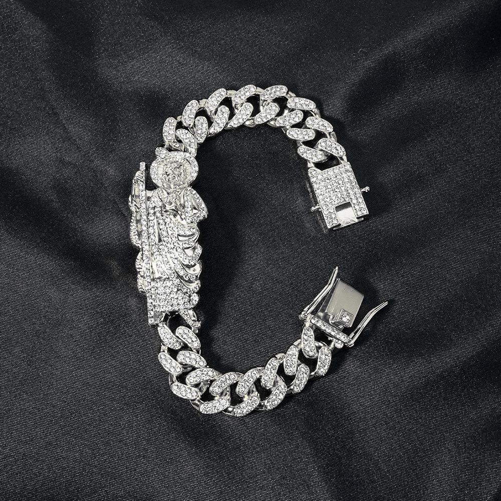 Hip Hop Hipster Diamond Bracelet Cuban Chain Full Diamond Chain Jewelry