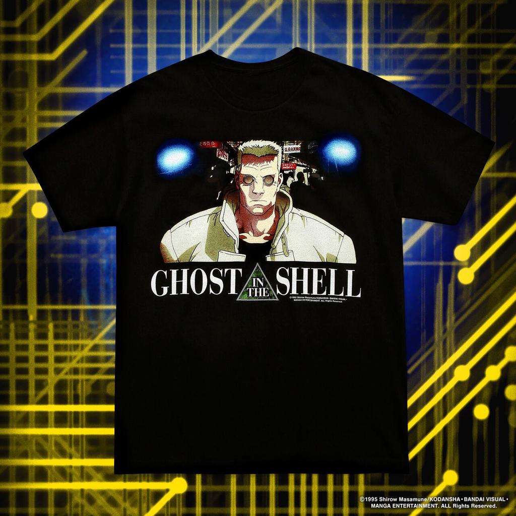 Ghost in The Shell T-shirts Men's Anime Oversized Graphic T-Shirt Japanese Old School Anime T-shirt Y2k Women's Clothes Male Top