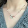 Exquisite Jade Koi Necklace: Retro Chinese Style Silver-Plated Inlaid Jade Clavicle Chain