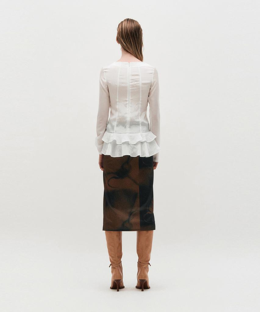 Kimjisu Glossy Frill Top _ White