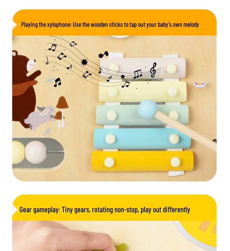 Multifunctional Wooden Baby Walker and Educational Toddler Push Toy Gift