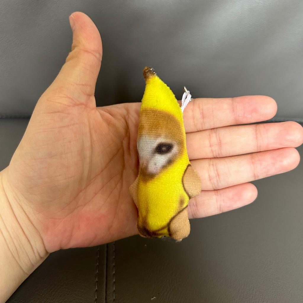 

Кот Банан Плачущий Звук Смешной Голос Брелок Плюшевая Кукла Подвеска Украшение Подарки Sad Cat,10cm