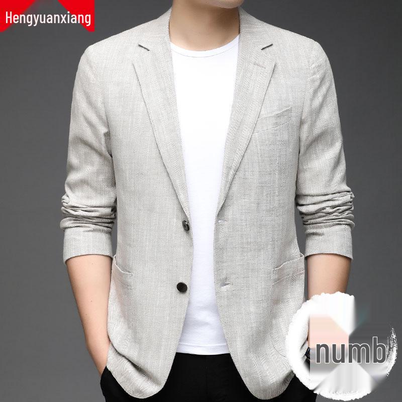 Herren Casual Frühling/Herbst Baumwolle Leinen Blazer Jacke
