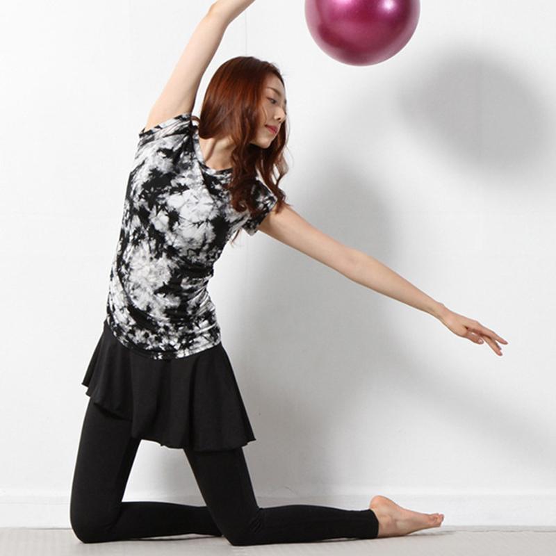 Frauen Gefälschte Zweiteiler Mit Rock Schwarze Yogahose Schnelltrocknende Atmungsaktive Lauffitness Sporthose