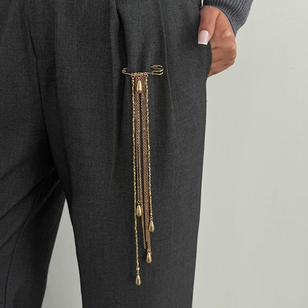 Legierung Quasten Kette Brosche Übertrieben Perlen Festes Ornament Neu Kleidung Krawattennadel Herren