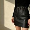 Adjustable Metal Waist Belts Gold/Silver Waist Chain Trendy Hollow Out Belt  Clothing Accessories