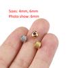 50pcs Stainless Steel Beads Gold Color 4mm 6mm Ridged Cyclinder Tube Spacer Loose Beads for Jewelry Making DIY Findings