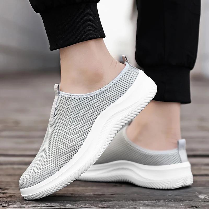 Slip-On Half Slippers Running Shoes Men Plus Size Sport Shoes Lightweight Comforty Breathable Walking Sneakers Men Casual Shoes