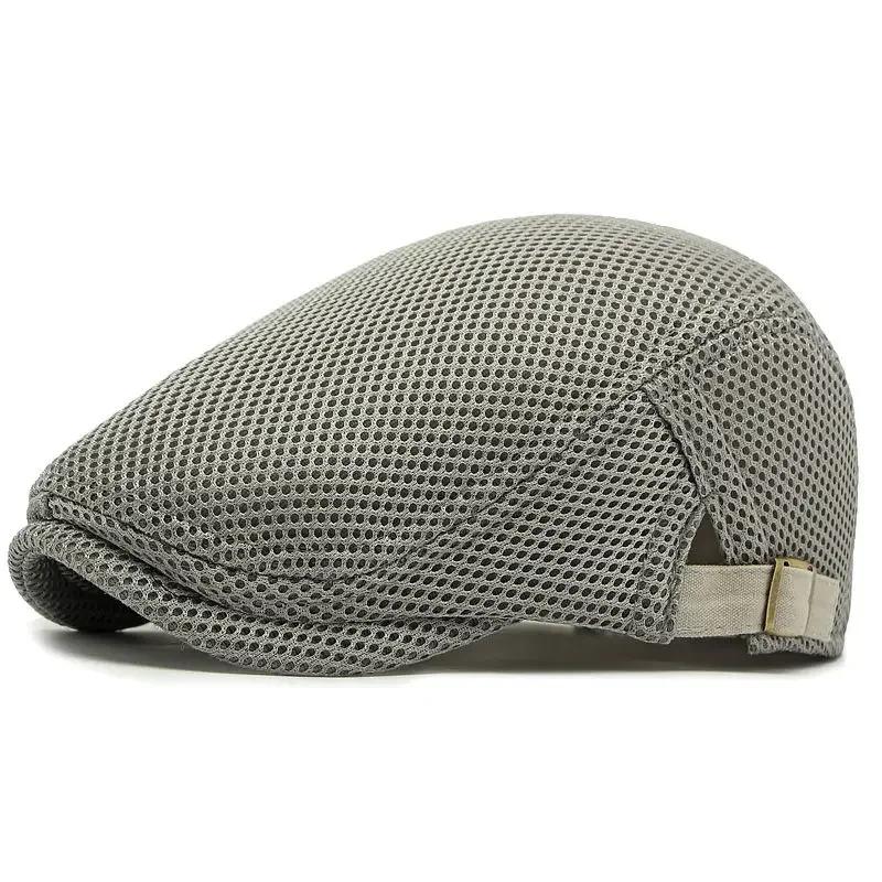 Casquettes Gavroche Imprimées en Polyester Printemps Été Casquette Plate Homme Béret Peintre Femme Chapeaux 47 56-60cm wear gray