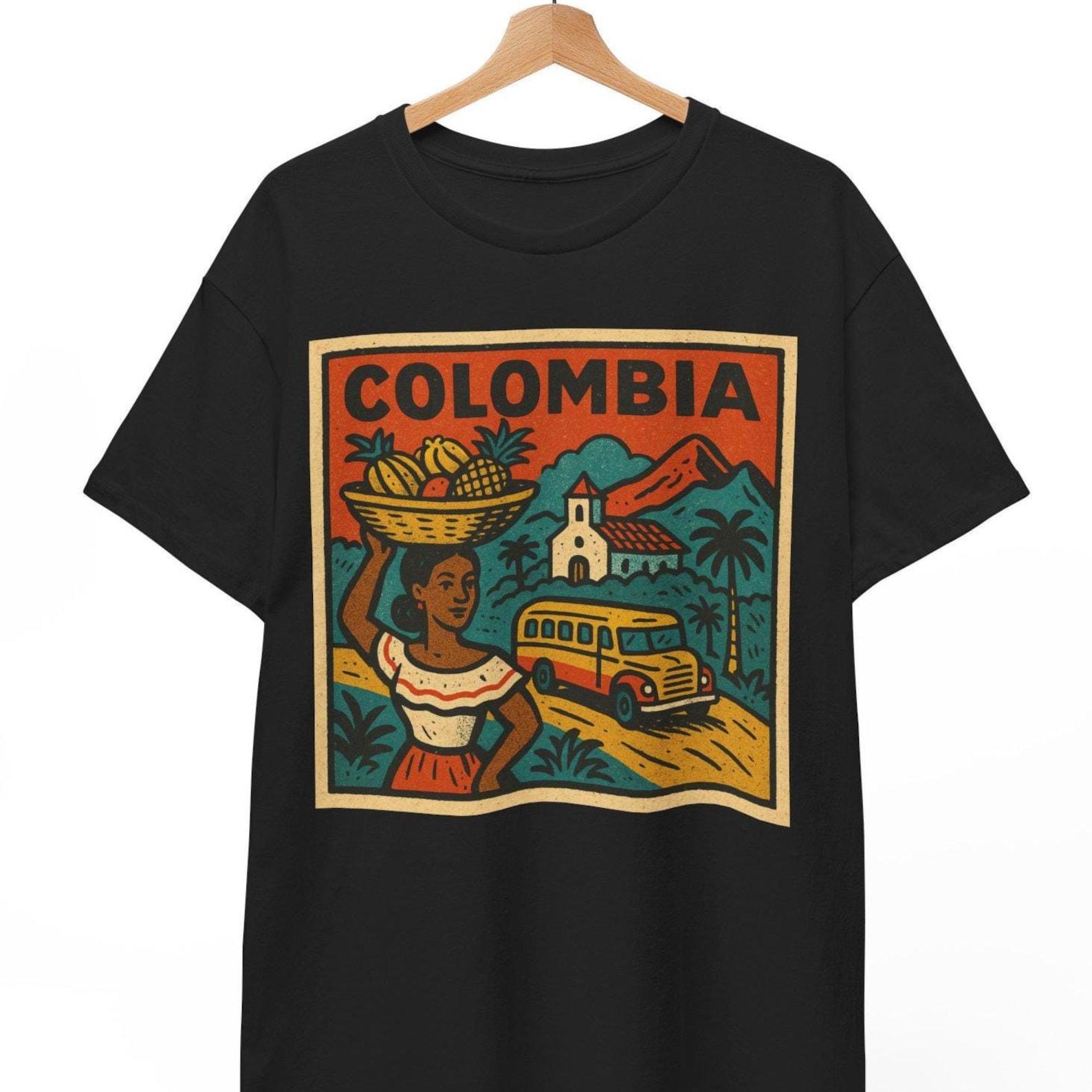 Colombia Retro Comic T-Shirt: Vintage Pop Art Graphic Tee L