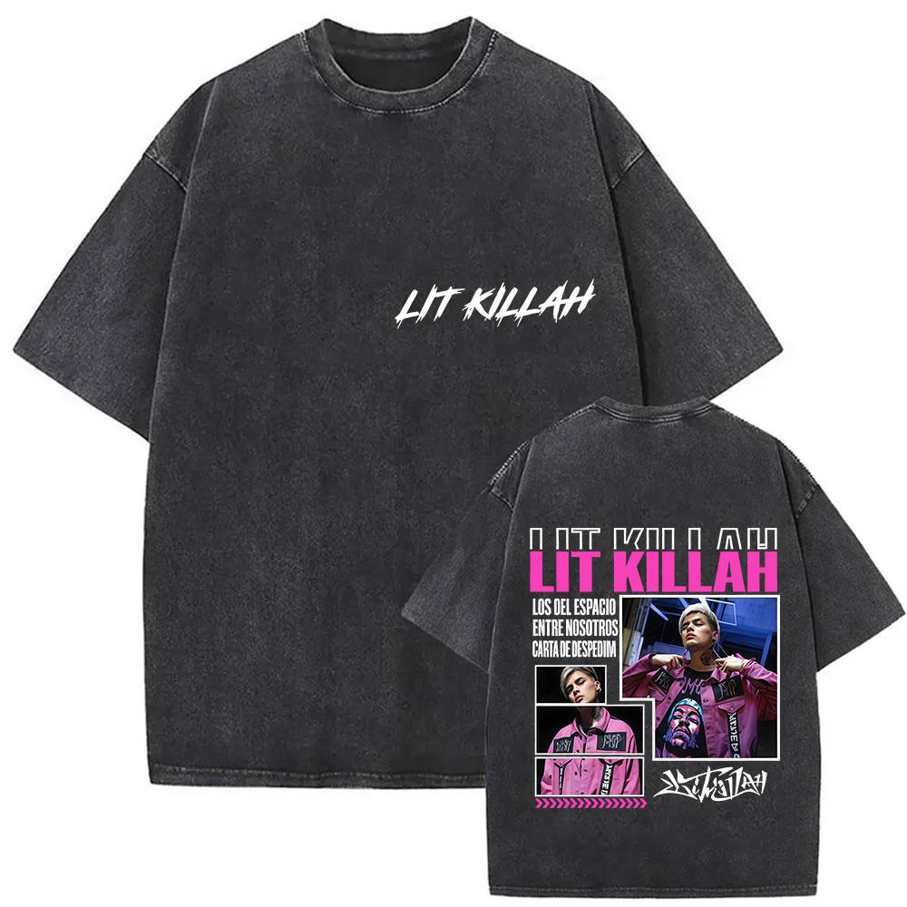 

Rapper Lit Killah Tour Album Washed Mens Clothes Tee Shirt Homme Graphic TShirts Men Tshirt for Men Ropa Hombre Camisetas 2XL