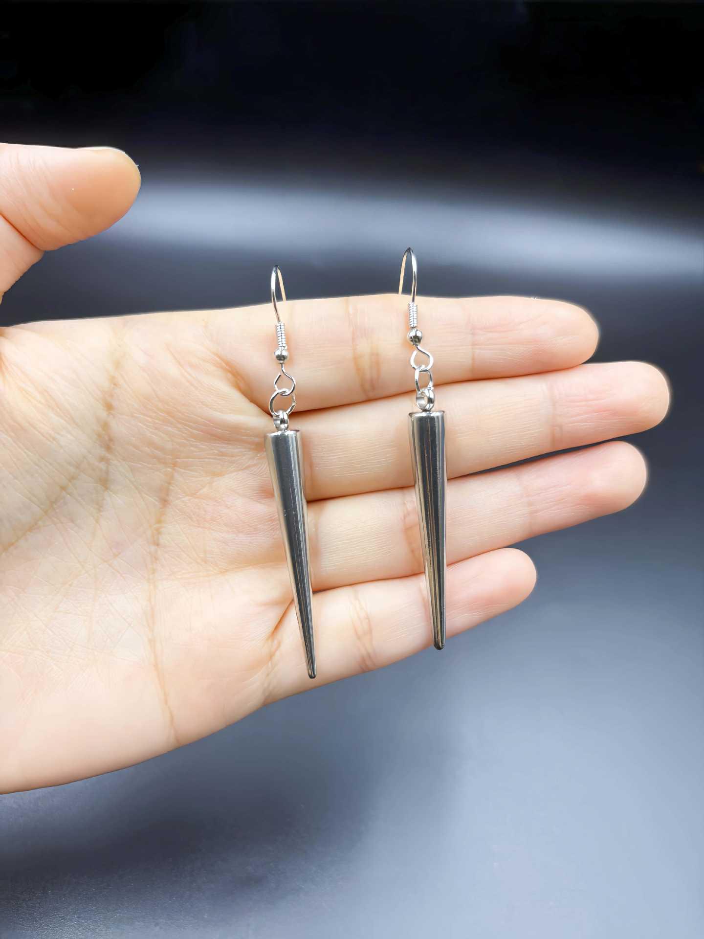 

Punk Hip Hop Stainless Steel Rivet Dangle Earrings - Gothic Style Versatile Jewelry
