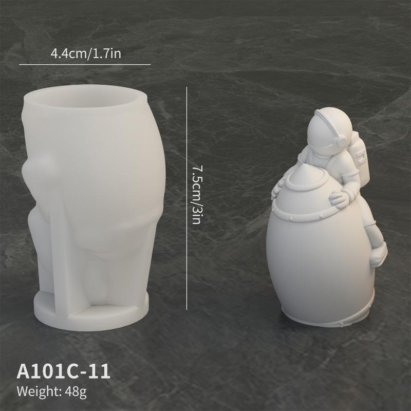3D Weltraum-Astronaut Silikon-Kerzenformen Weich Leicht zu entformen Handgefertigt Luft- und Raumfahrt-Thema Gipsbasteln Harz Zementform