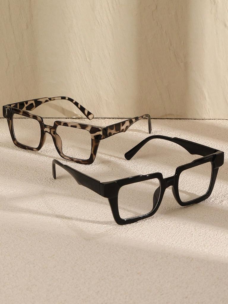1/2 PCS Fashion Square Plastic Frame Classic Women Clear Glasses For Men Daily Life Take Photo Eyeglasses Clothing Accessories.