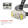 Kraftig LED hodelykt lommelykt USB oppladbar lommelykt hodelykt Vanntett hodelykt Camping Fiske Gruvelys Lampe Lommelykt