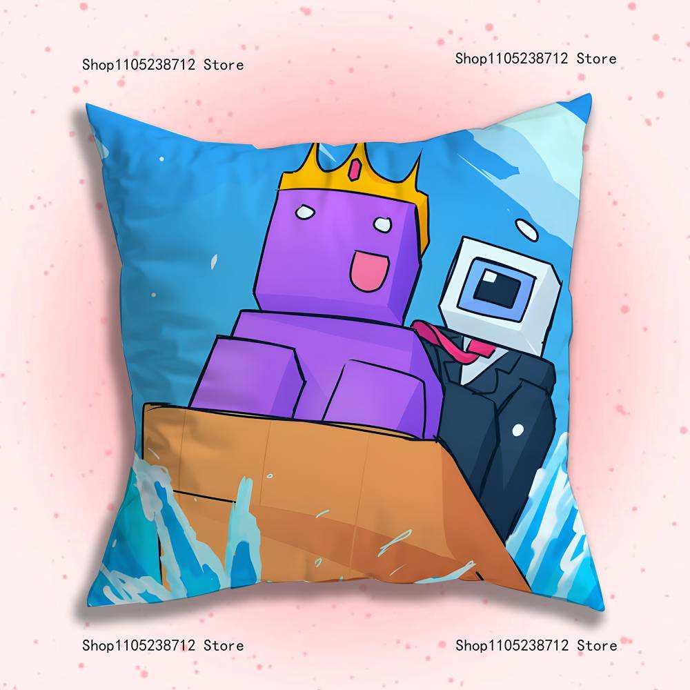 Wemmbu Eggchan Tax Duo Anime Pillow Case Anti-dustmite Pillowcase Invisible zipper silky short plush Sofa cushion cover