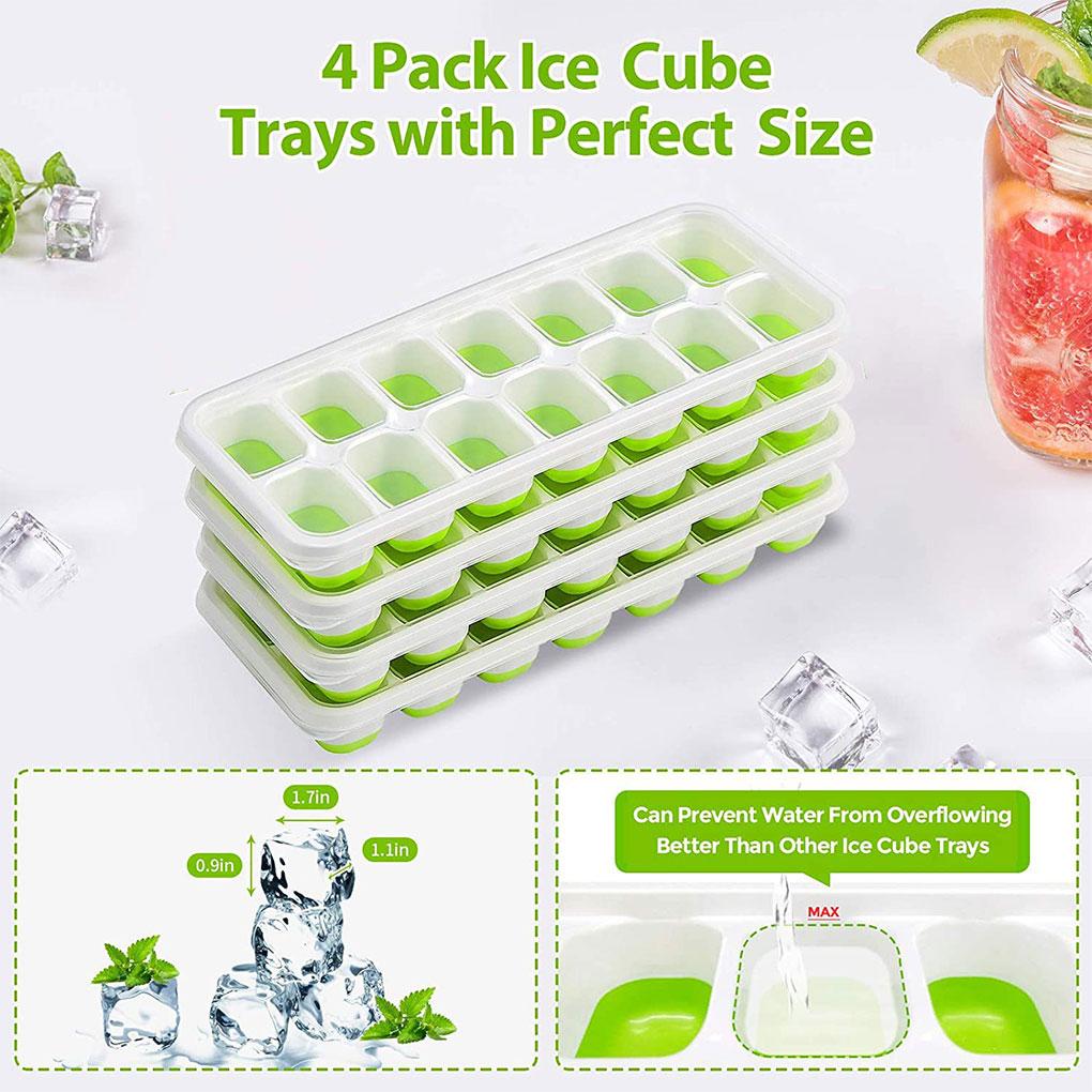 Ice Mold Cube Maker DIY Tray Kitchen Gadget Silicone Smooth Surface Household Accessories Washable Cream Makers