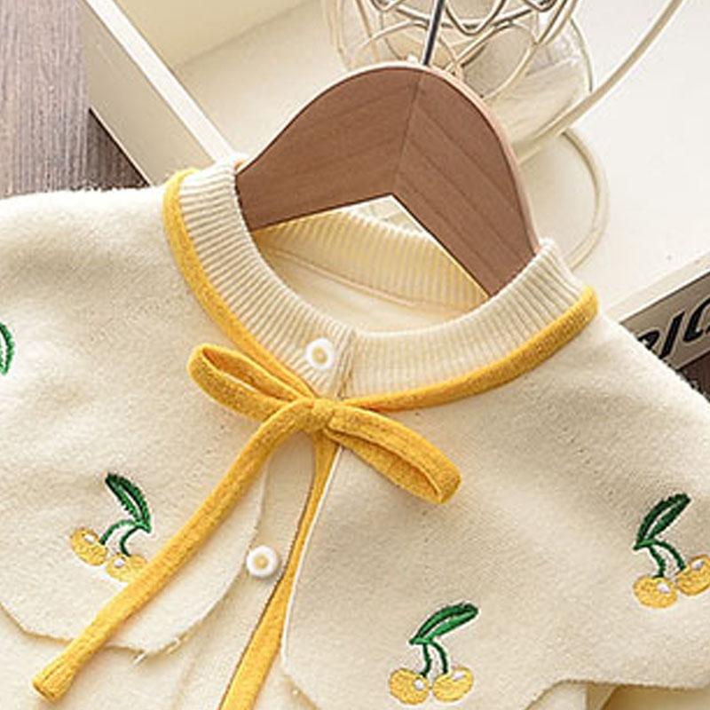 Baby Girl Clothes Set Sweet Outfits Autumn Winter Kids Girls Long Sleeve Knitted Embroidery Sweater + Skirt 2pcs Set