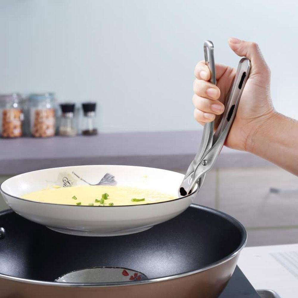 7 Inch Silicone Non-slip Tray Clamp Black Heavy Duty Kitchen Dish Clamp Kitchen