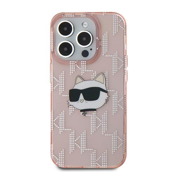 Karl Lagerfeld Klhcp15Lhklpchp Iphone 15 Pro 6.1 Różowy/Pink Hardcase Iml Choupette Head & Monogram
