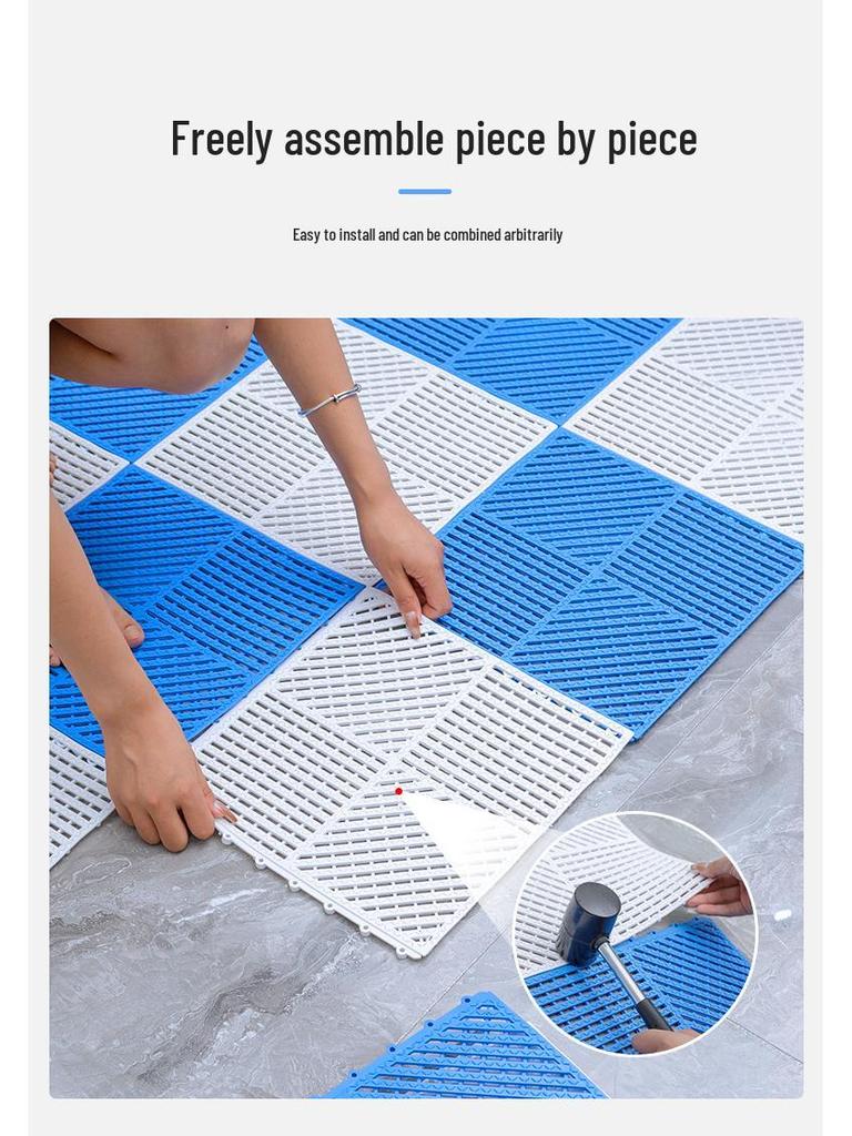 Non-Slip PVC Interlocking Shower Mat: Waterproof Bathroom Floor and Commercial Use Carpet