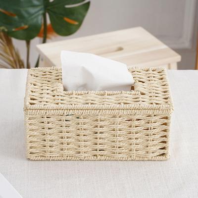 Bohemia Tissue Box Container Cover Rattan Hand Woven Home Decoration