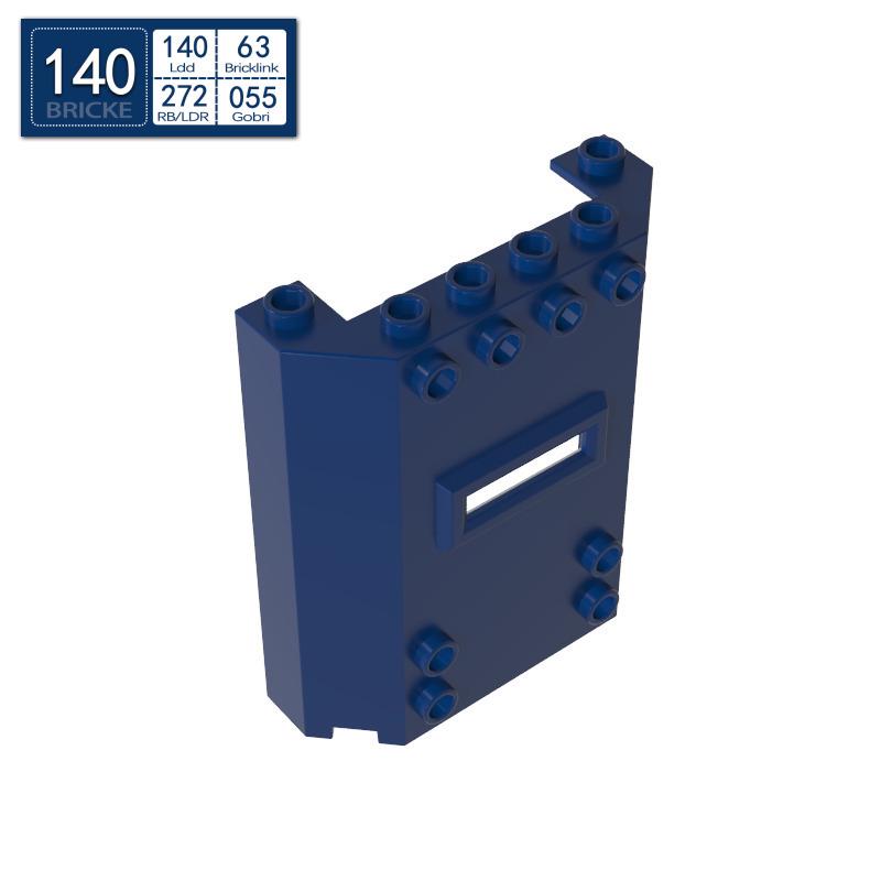 BRICKE 22387 Double-Sided 2x6x6 Sloped LEGO-Compatible Wall Panel MOC Accessory 50g (~7 pcs) королевский синий