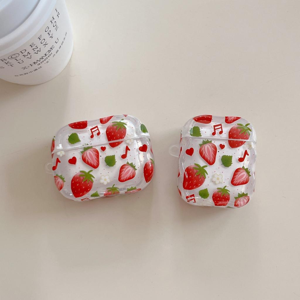 Full screen music note strawberry for AirPods 1 protective case apple 1/1 generation AirPods pro1 earphone case female