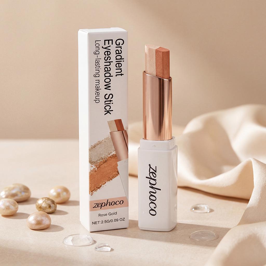 Zephoco Rose Gold Gradient Eyeshadow Stick – Smooth, Natural, Portable, Easy Application