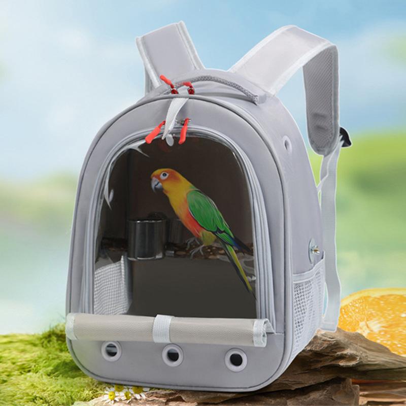 Portable Bird Carrier Bag Birdcage Parrot Pigeon Large Opening Backpack with Feeding Cups for Parakeet Cockatiel Lovebirds
