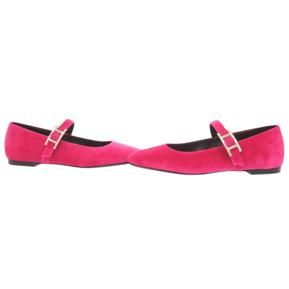 Used AUTHENTIC HERMES Ballet shoes Jane Fuchsia Velor