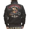 Jaqueta Tom e Jerry Fleece Bonded Zíper Completo Gola Alta TOM e JERRY Motoqueiro Motociclista Outerwear [Bunson] TJV-2336 Masculina (S, Preto)