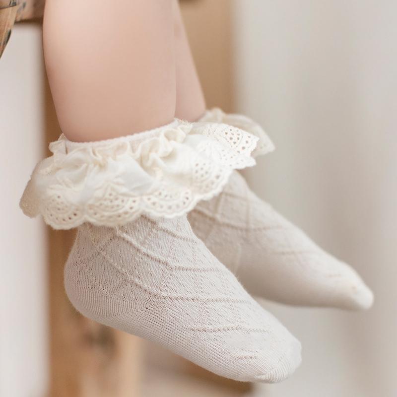 Colorful Baby Girl Sock  Baby Girls Ruffle Socks Kid Toddler Frilly Lace Ruffle Dress Cotton Socks for Spring Autumn
