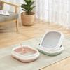Pet Cat Cleaning Bath Basin Semi-Closed Cat Litter Box Anti Splash Toilet Sandbox Bedpans Cat Supplies For Daily Cat Toilet Use