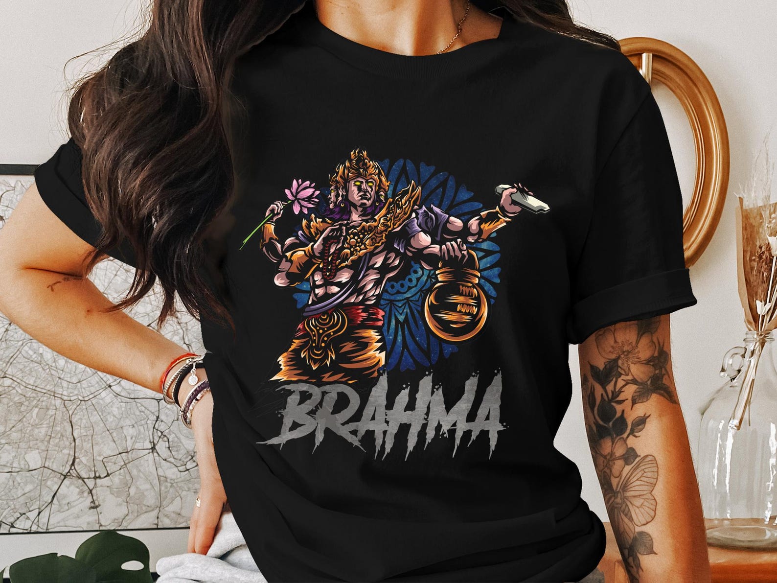 Hindu God Brahma T-Shirt, Hindu Deity Graphic Tee, Hindu Mythology Shirt, Historical Hindu Religion Top, Vedic Fiction Apparel 2XL