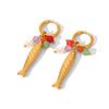 European and American Style Colorful Pearl Fish Earrings in 18k Gold and Titanium Steel