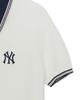 Emelbi Women'S Varsity Color Block Polo Short Sleeve Knit Ny (Ivory)