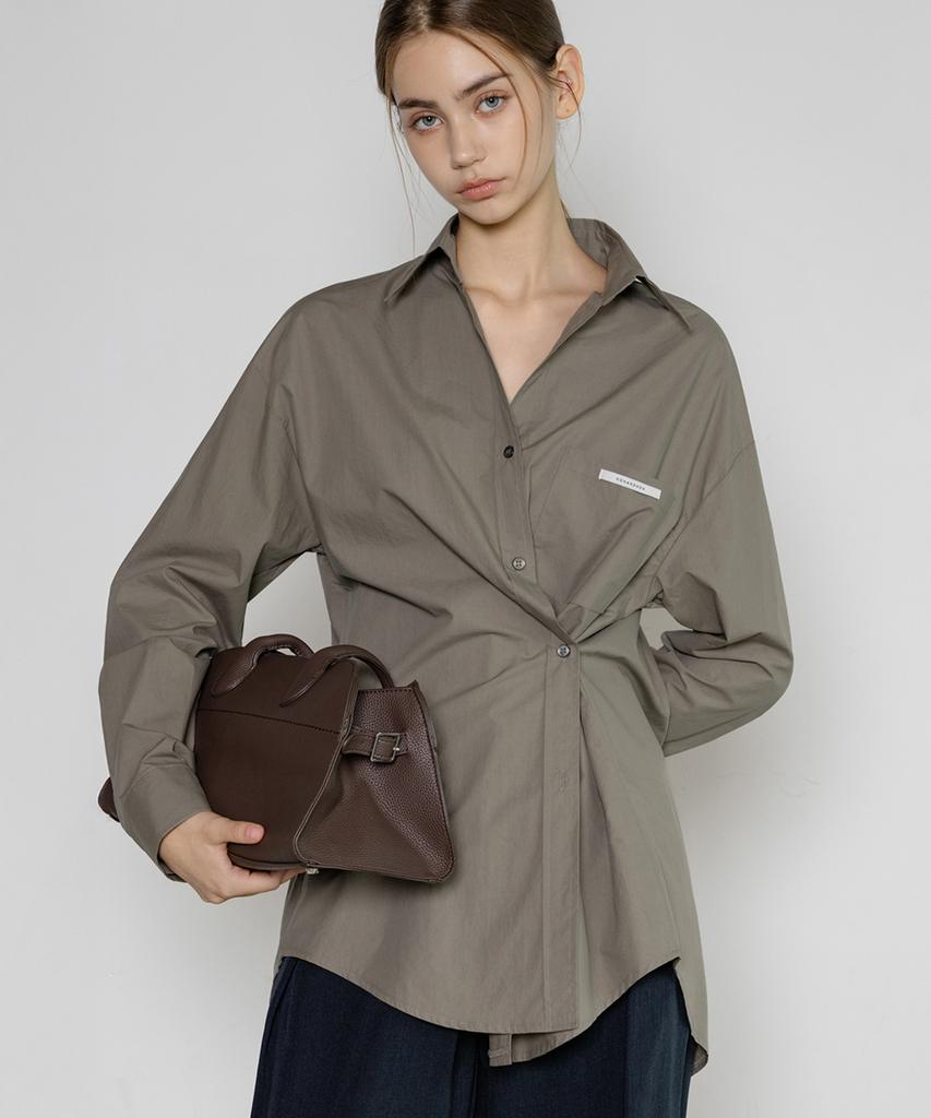 NON AND NON Washed Cotton Strap Set Two-Way Wrap Shirt_Nfsh6561