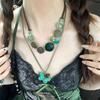 Colorful Vintage Necklace Green Chain Necklace New Choker  for Women