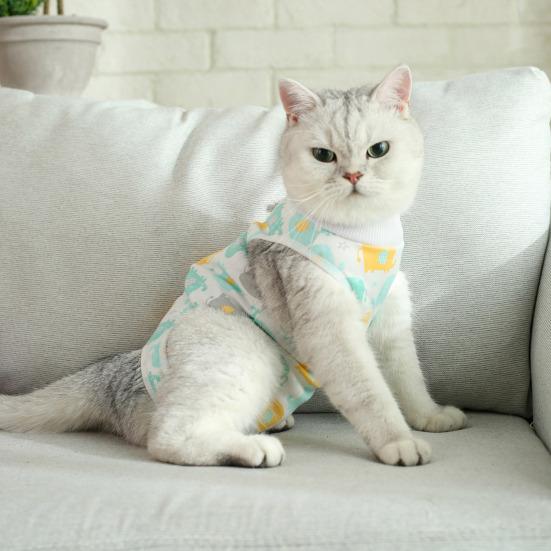 Cat Weaning Suit Cartoon Pattern Anti-licking Skin-friendly Pet Cats Surgical Recovery Suit Pet Supplies