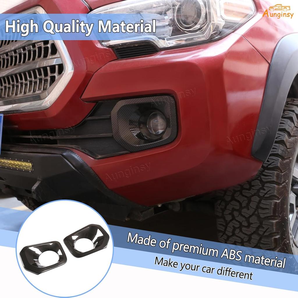 Aunginsy Front Fog Light Lamp Cover Compatible with Toyota Tacoma 2016-2023 Front Fog Lights Guard Front Bumper Lamp Frame Bezels Front Side Light