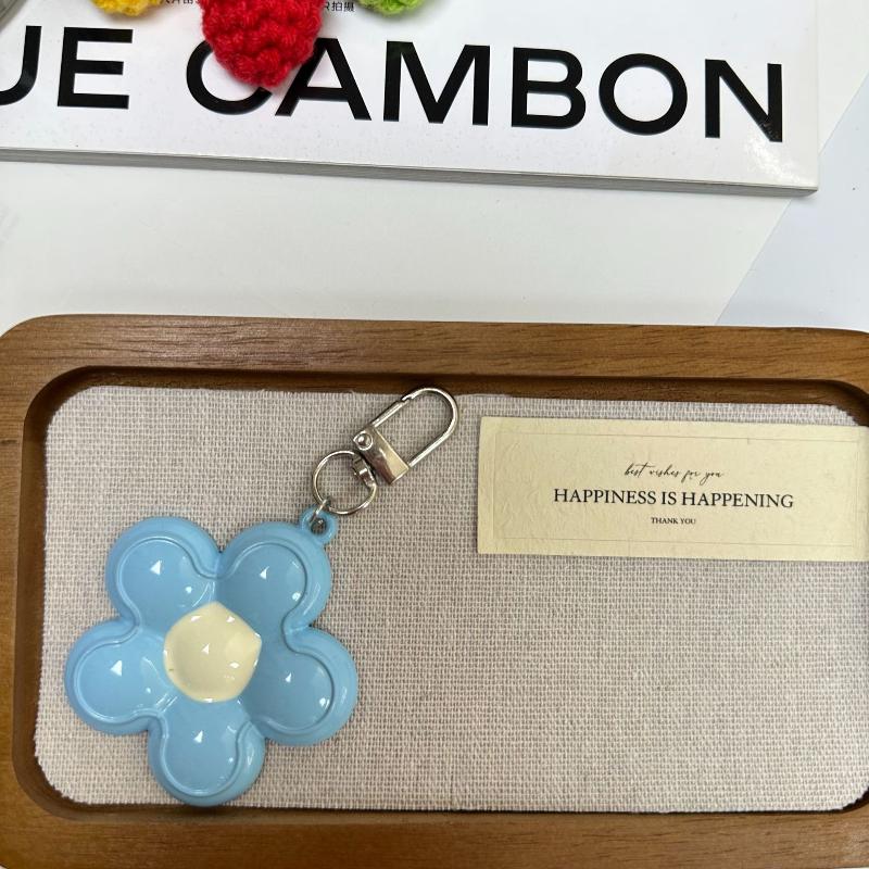 Trendy Candy Color Flower Keychain Sweet Cute Floral Keyring Phone Lanyard Key Holder Bag Pendant Couple Gifts