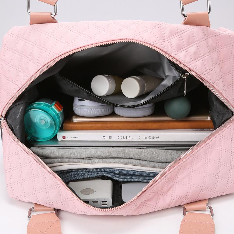 New diamond fitness bag portable yoga bag women's wet and dry separation waterproof large-capacity luggage short-distance travel bag