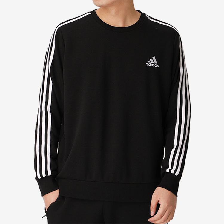adidas Loose Fit Crew Neck Long-Sleeve Sweatshirt Men Tops Black GK9078