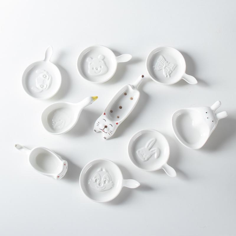 Kreative Cartoon Geprägte Keramik Saucenschale - Mini Niedliche Hot Pot Dipping- & Snackschale